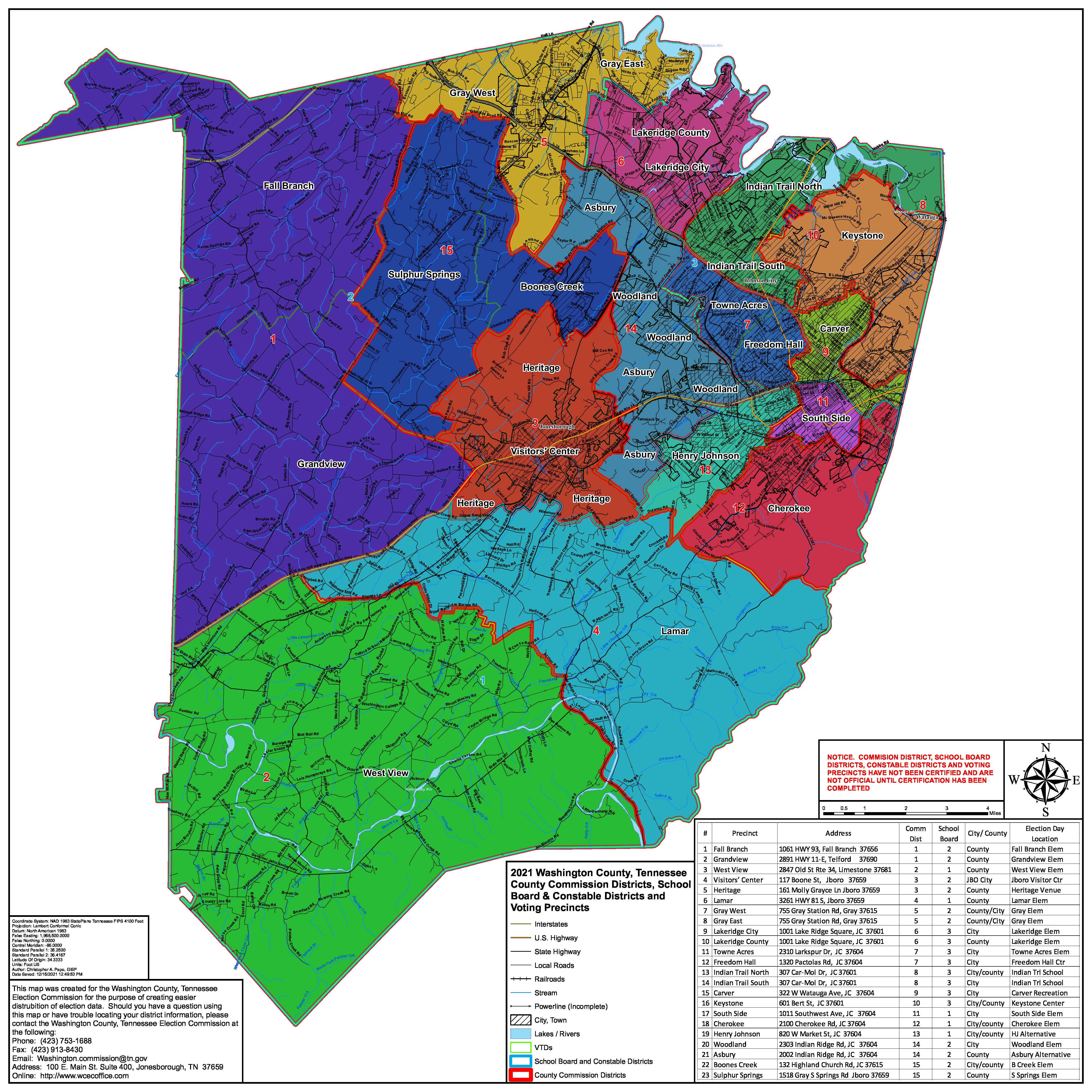 Washington County Tn Map Precincts With Pdf Map - Washington County Election Commission